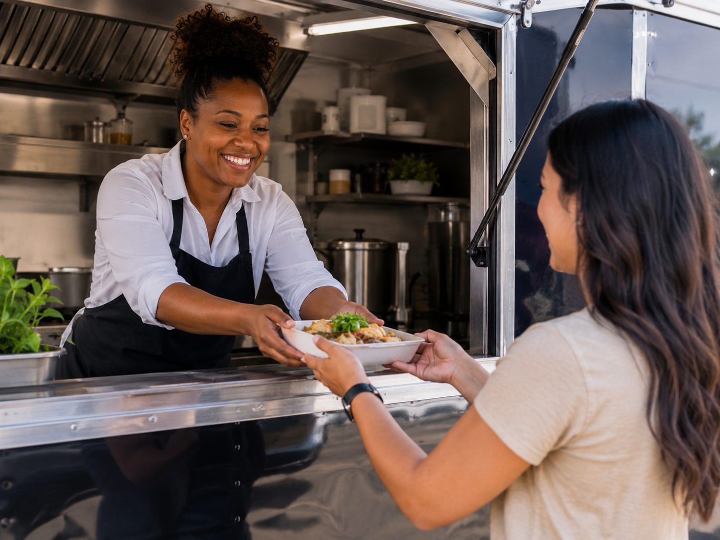 Elegant catering tray with wraps, protein bites, and fresh salads for an office or event gathering